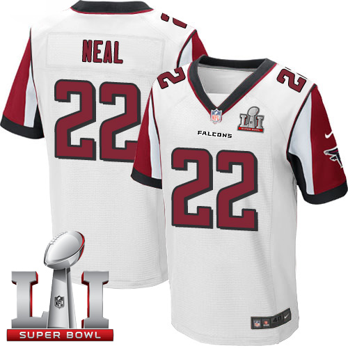 Nike Falcons #22 Keanu Neal White Super Bowl LI 51 Men's Stitched NFL Elite Jersey
